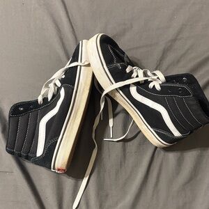 Kids size 4 Vans Black and White High-Top Sneakers